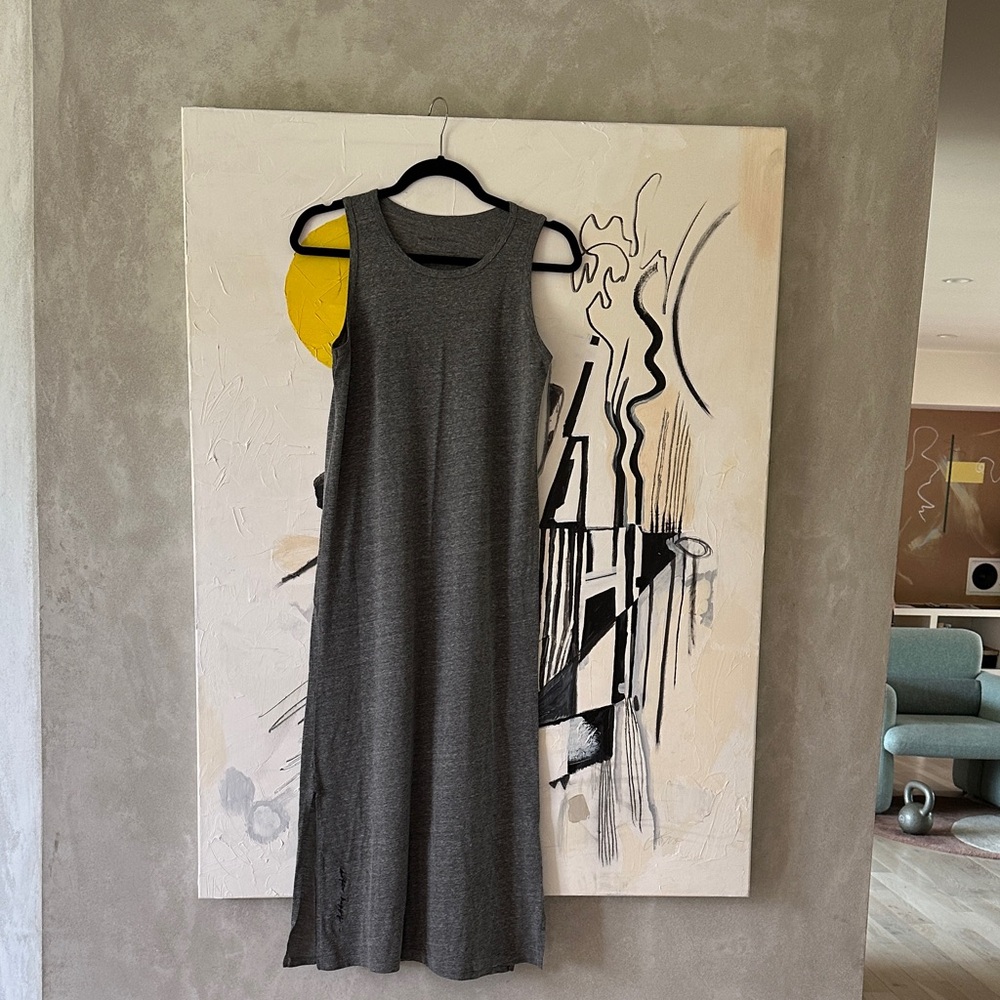 Chic Charcoal Sleeveless Maxi Dress